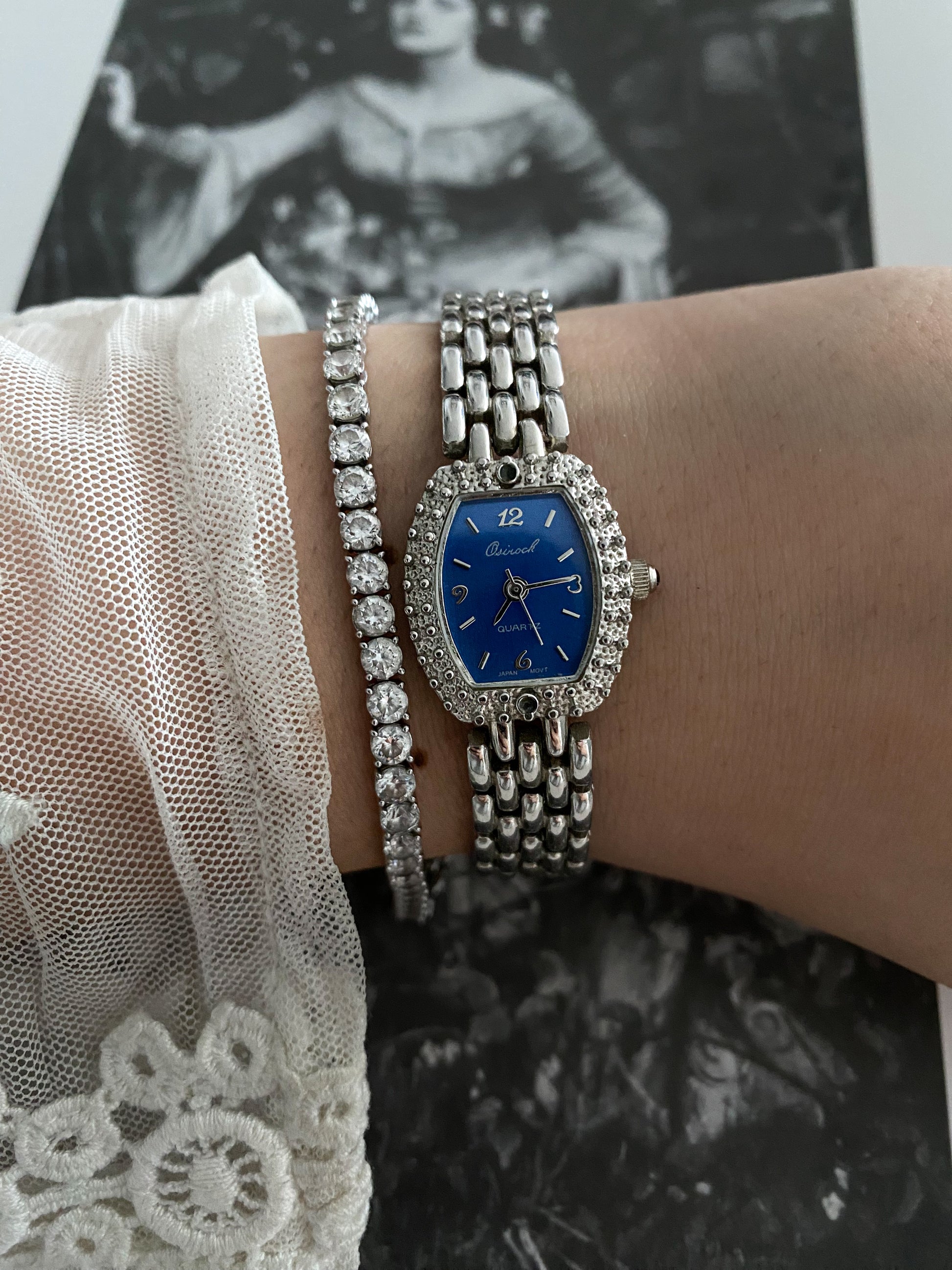 Vintage Osirock Blue Dial Ladies Cocktail Watch