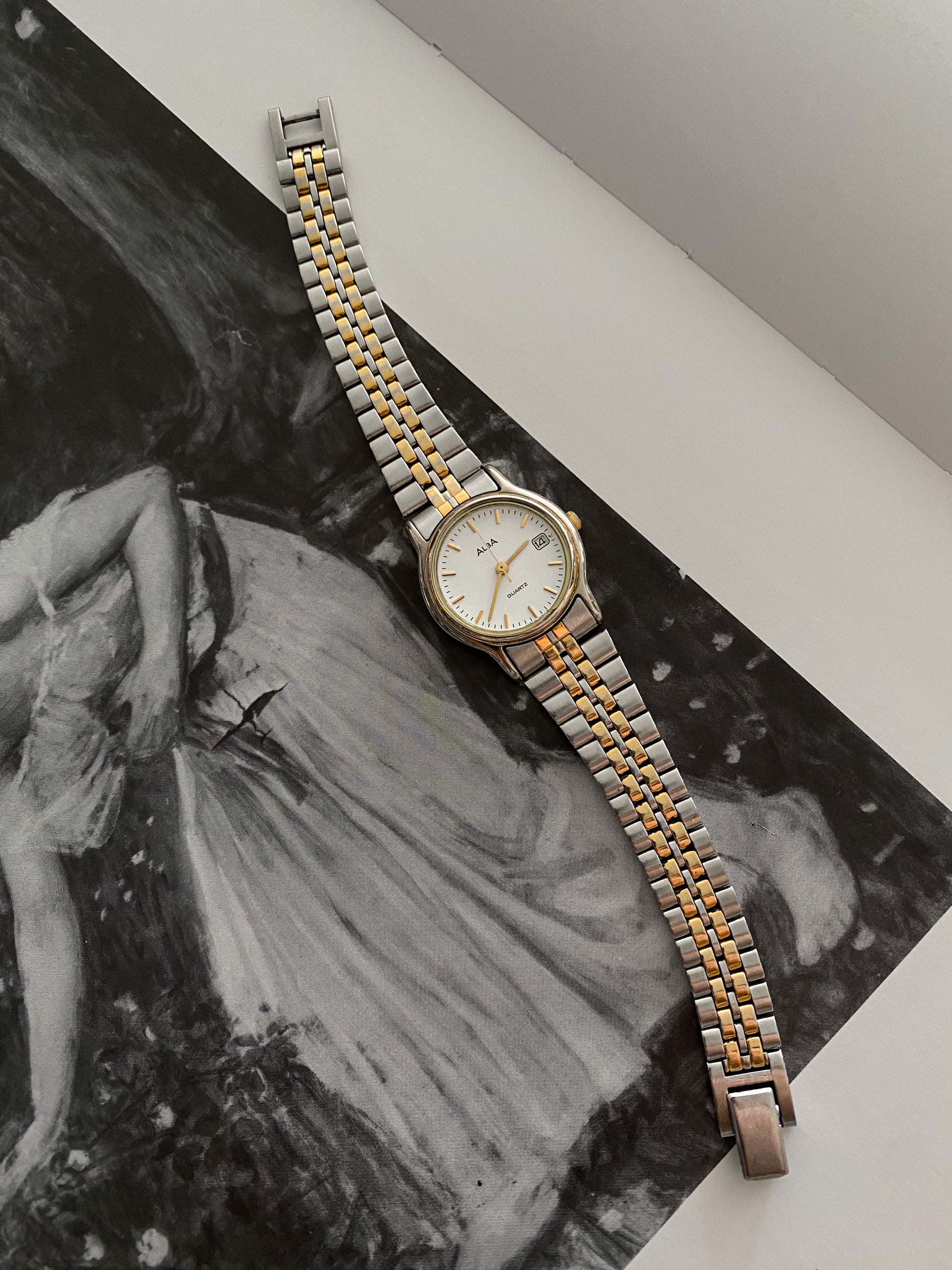 Gorgeous Simple Tow tone Vintage Alba Ladies Watch