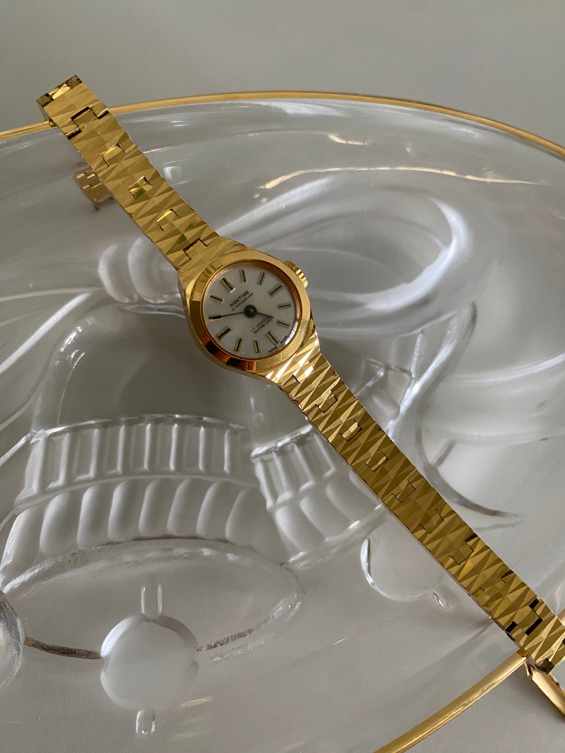 1970s Vintage Montine of Switzerland Gold Plated Mechanical Watch