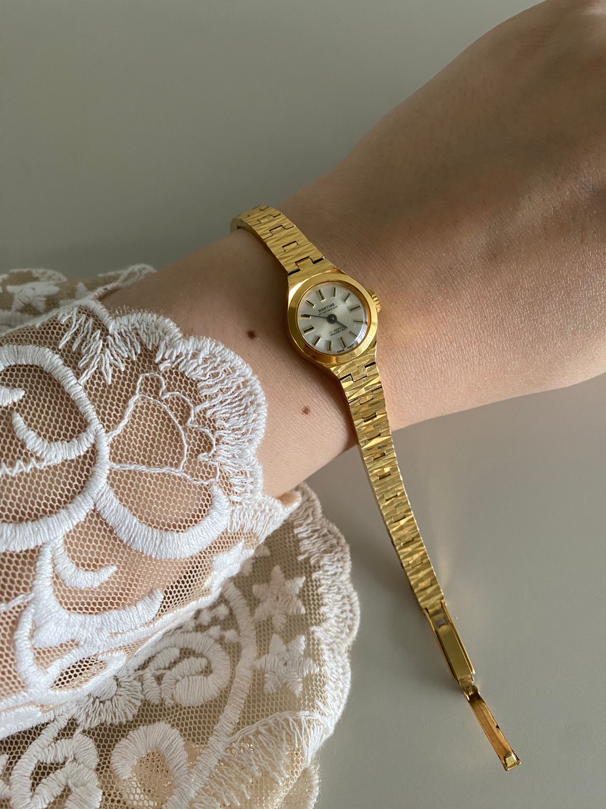 1970s Vintage Montine of Switzerland Gold Plated Mechanical Watch