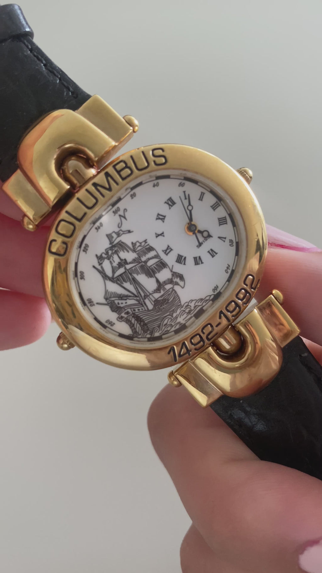Christopher Columbus 500th Anniversary Dual Dial Flip Watch from 1992